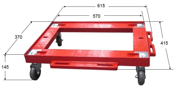 Nruas Dolly, 1400lb, 6-1 / 4-nti Qhov siab, 55gal